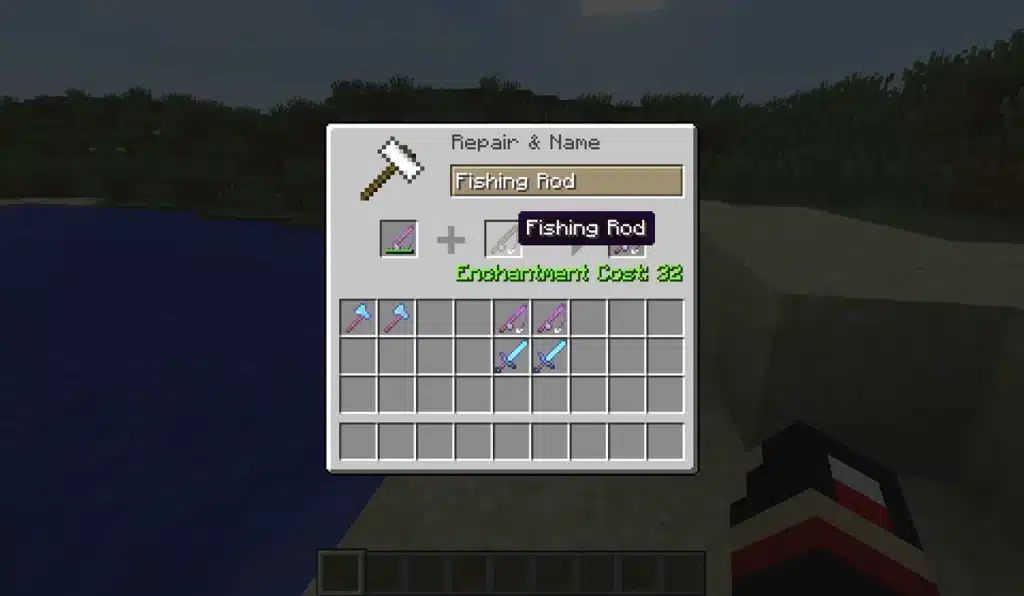 Cách sửa cần câu Minecraft