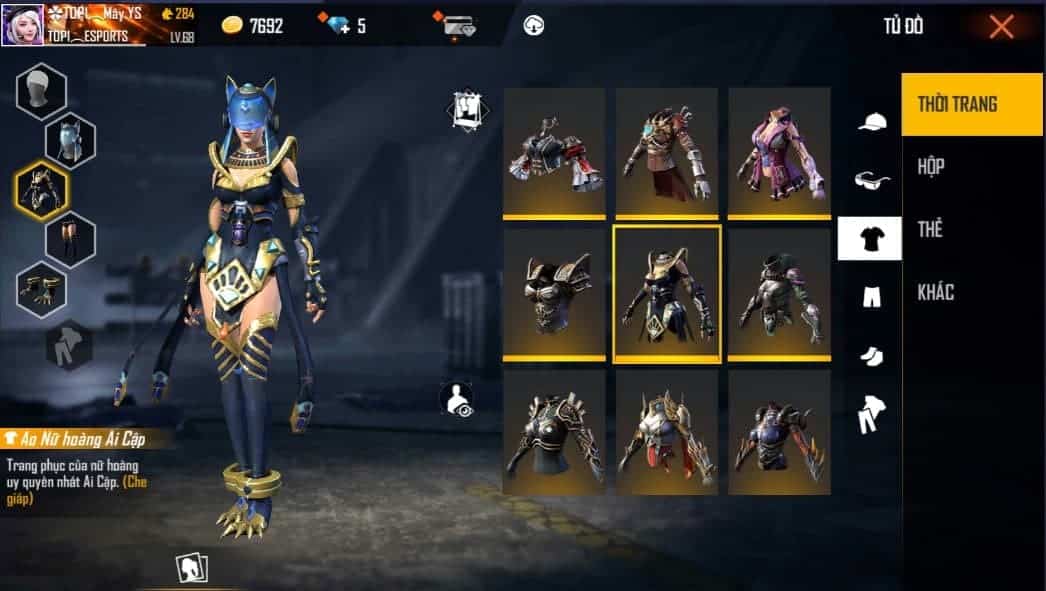 Chia sẻ bạn hình tủ đồ Free Fire