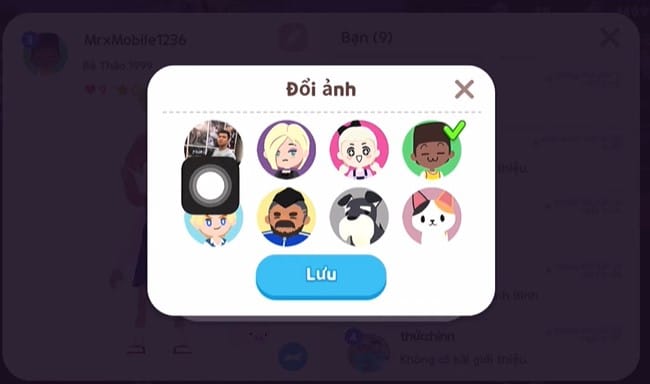Chọn avatar và Lưu