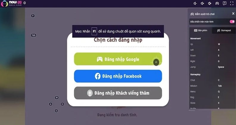 Chọn cách đăng nhập game