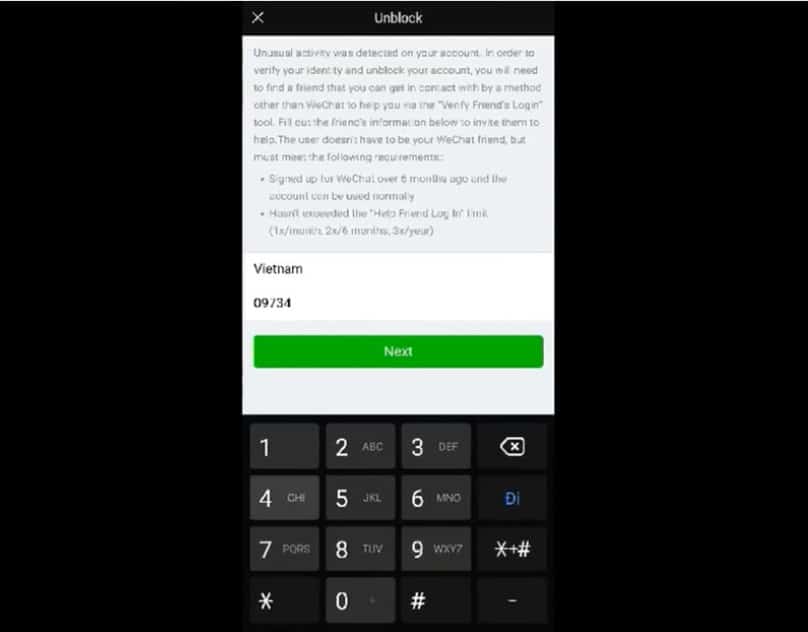 Chọn tài khoản Wechat để hỗ trợ mình