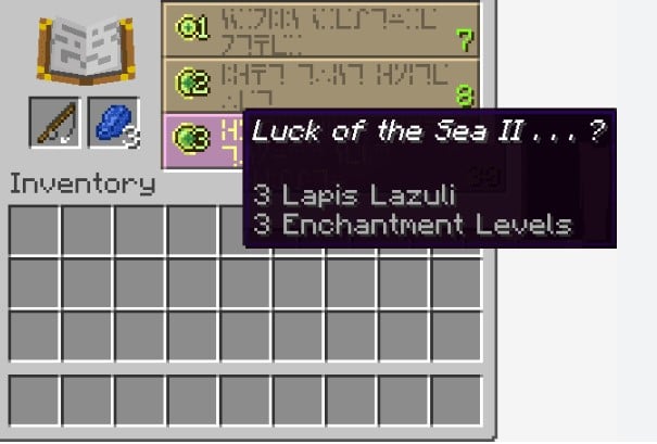 Enchant cây cần câu với Luck of the Sea