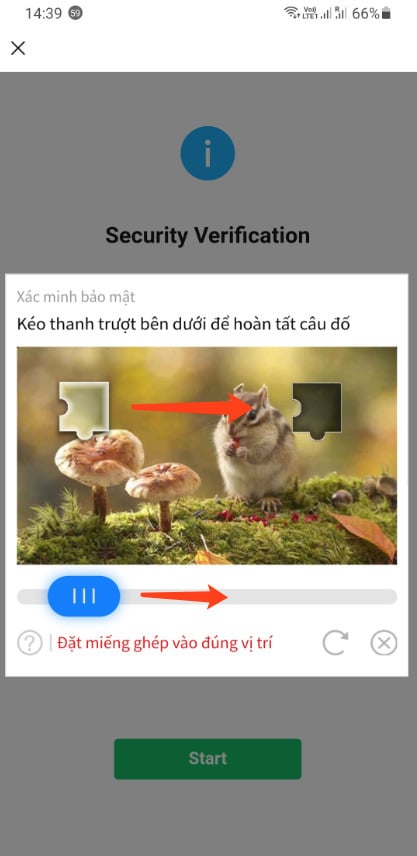 Giữ mảnh ghép xác minh để hoàn thành khâu kiểm tra bảo mật