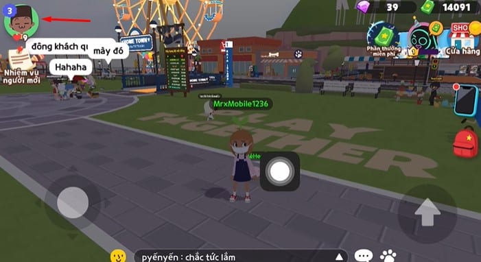 Hãy nhấn vào avatar