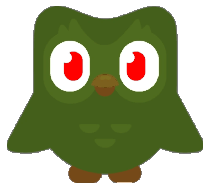Hình Duolingo mắt đỏ độc đáo