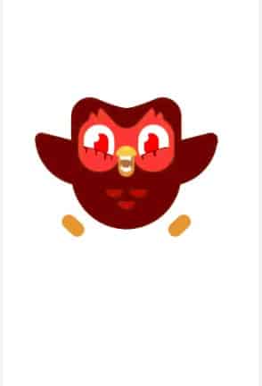 Hình Duolingo mắt đỏ tức giận