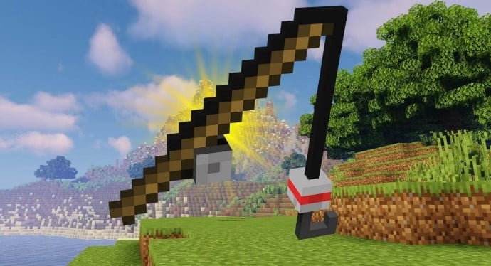 Hình ảnh chiếc cần câu trong Minecraft thú vị