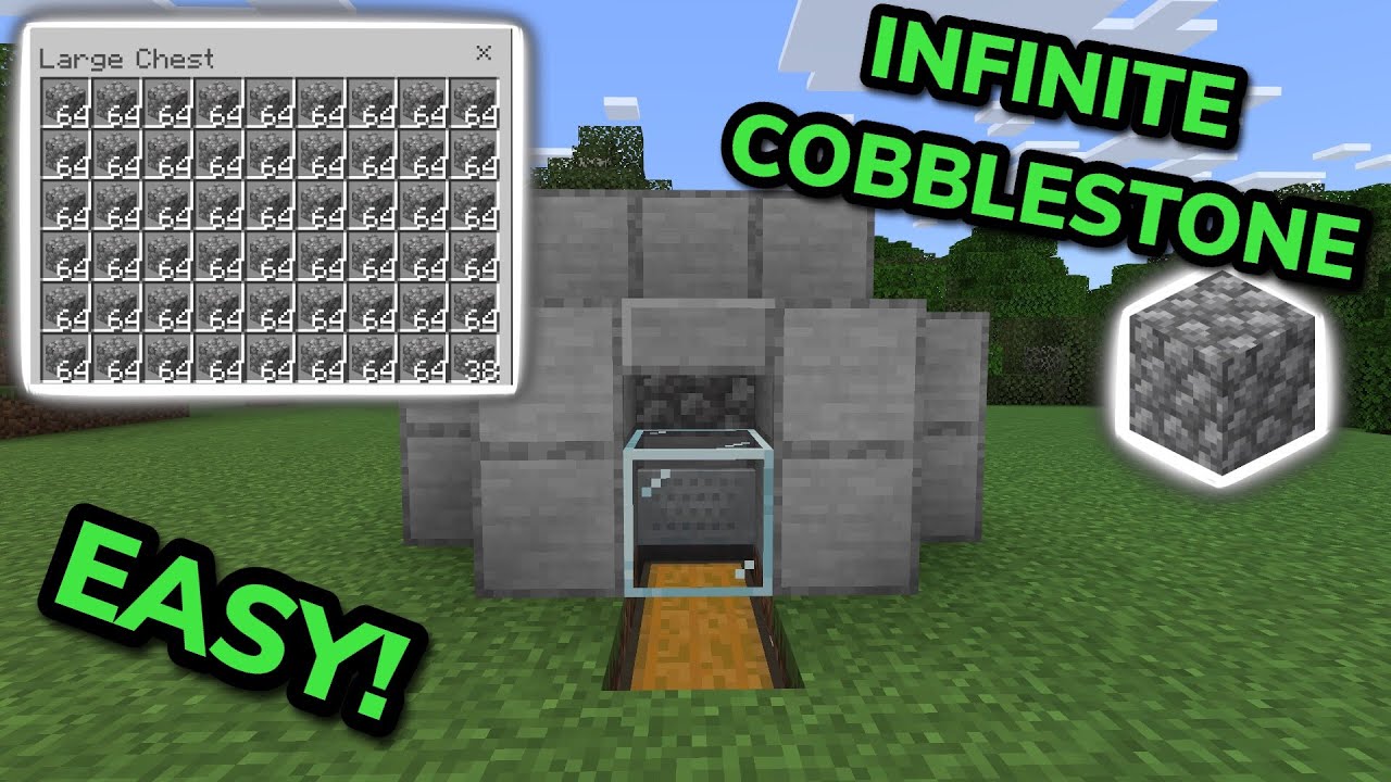 Hình ảnh máy farm đá Minecraft dễ làm