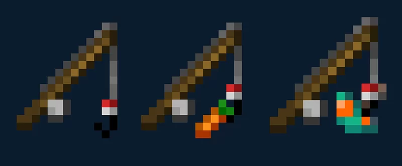 Hình ảnh những chiếc cần câu trong Minecraft