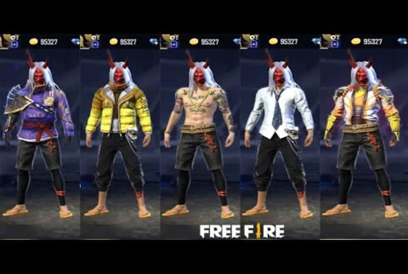 Hình free fire phối đồ nam cực cháy