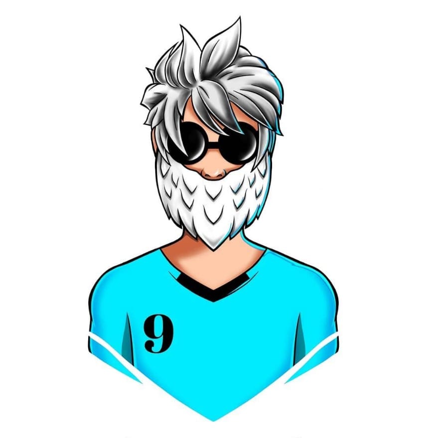 Hình kính râu ff râu trắng cool ngầu