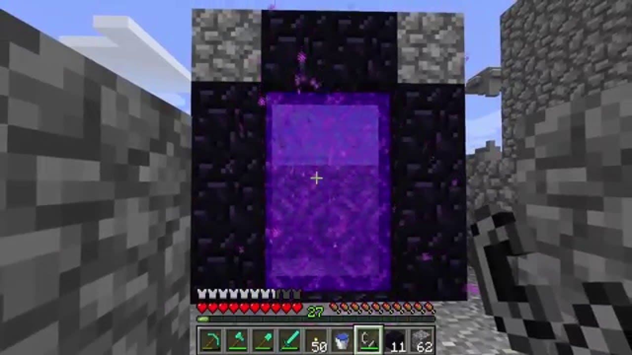 Khai thác đá lửa từ cổng Nether