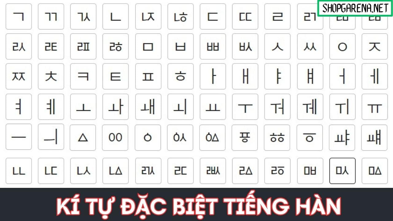 Ki Tu Dac Biet Tieng Han