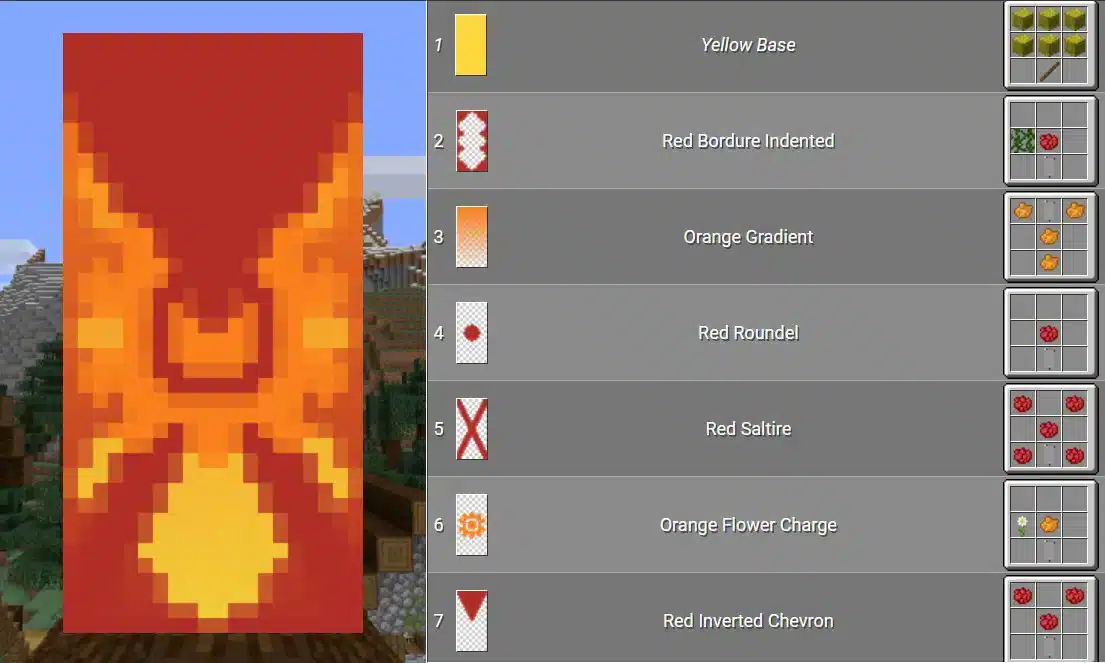 Mẫu hoa văn cờ hiệu Minecraft có 1 không 2