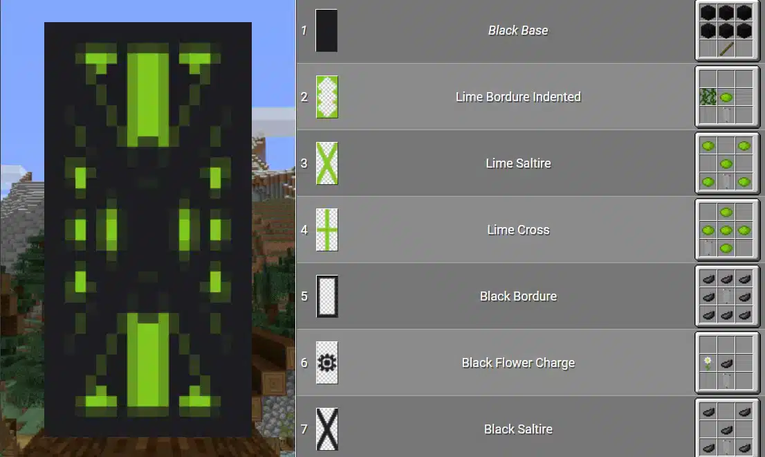 Mẫu hoa văn cờ hiệu Minecraft cực chất