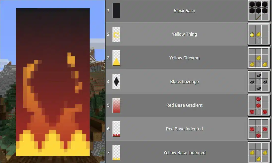 Mẫu hoa văn cờ hiệu Minecraft cực độc lạ