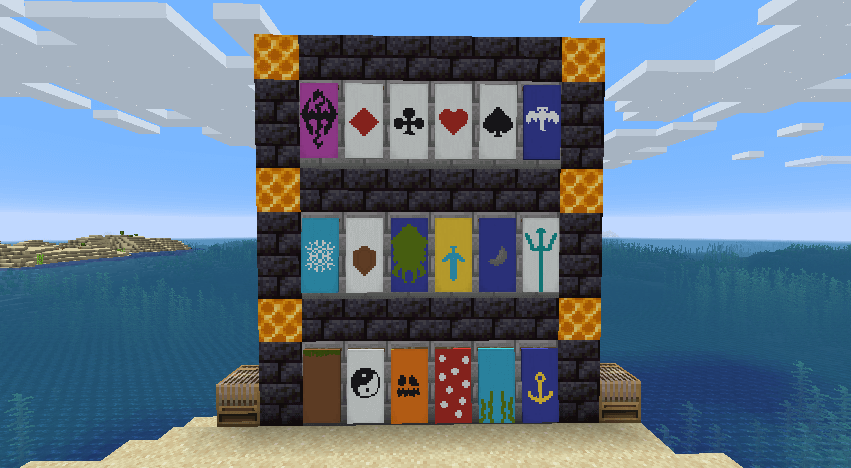 Mẫu hoa văn cờ hiệu Minecraft cực kỳ ấn tượng