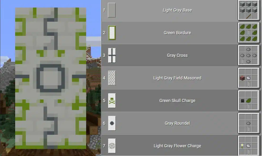 Mẫu hoa văn cờ hiệu Minecraft đẹp ấn tượng