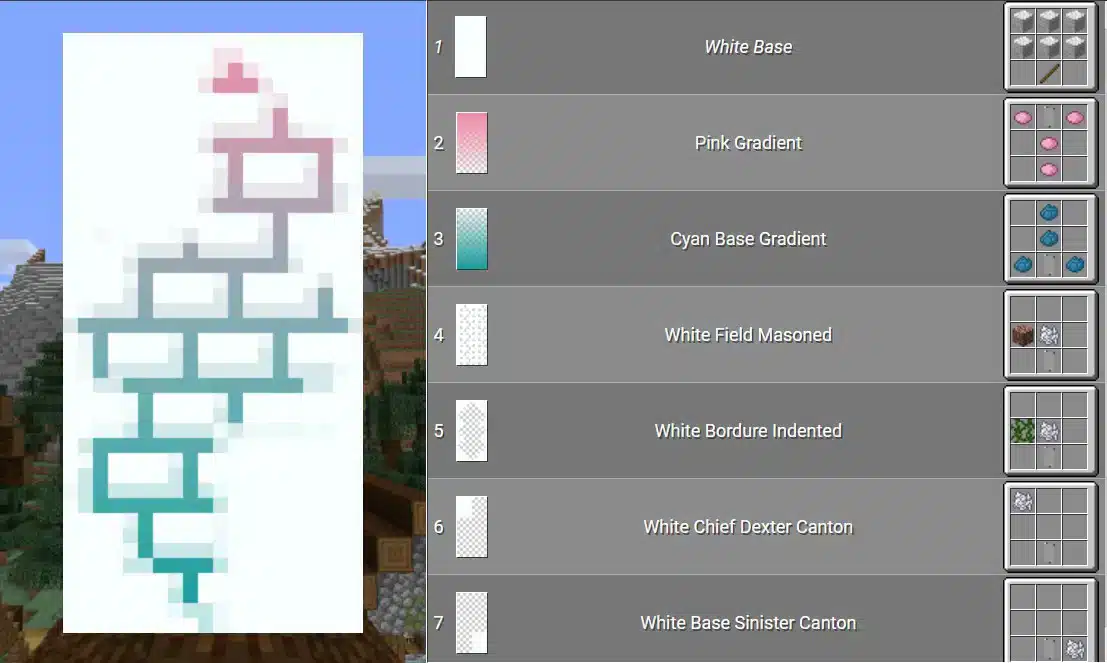 Mẫu hoa văn cờ hiệu Minecraft đẹp chất