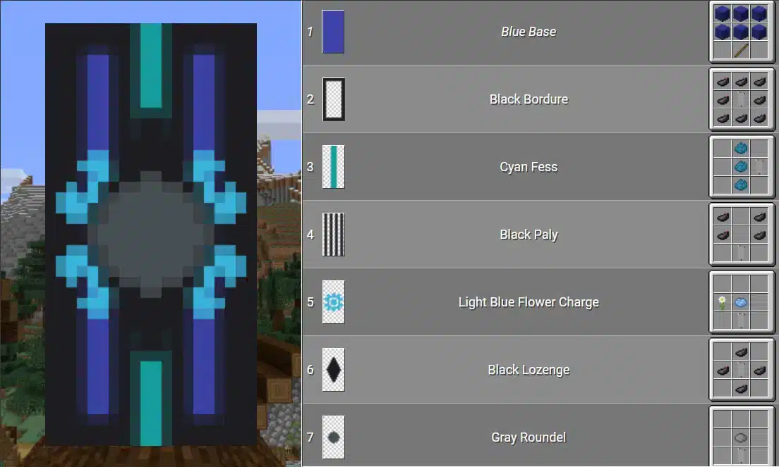 Mẫu hoa văn cờ hiệu Minecraft ngầu đẹp