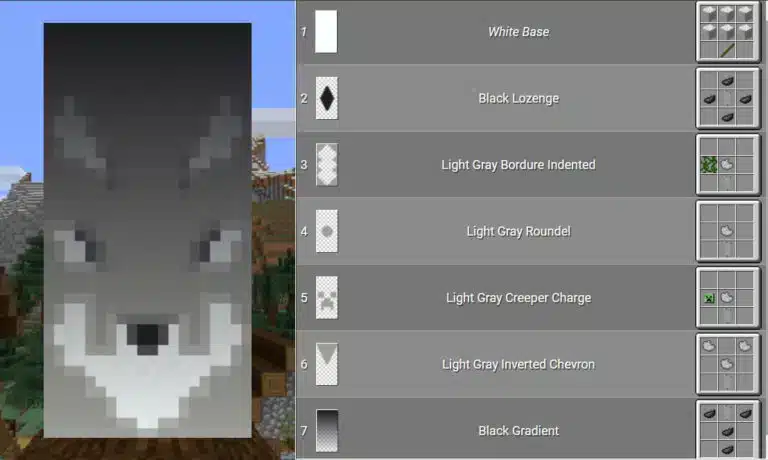 Mẫu hoa văn cờ hiệu Minecraft sói đen