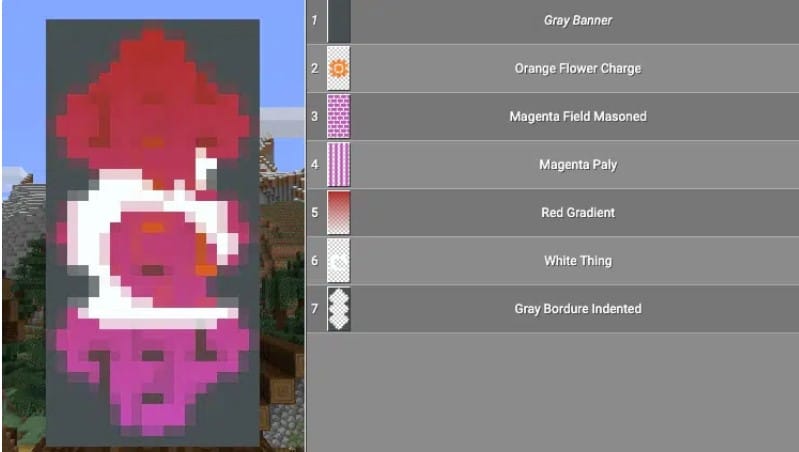 Mẫu hoa văn cờ hiệu Minecraft vô cùng ấn tượng