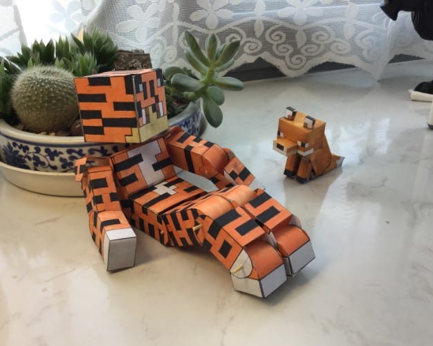 Mẫu mô hình giấy Mincraft cực dễ thương