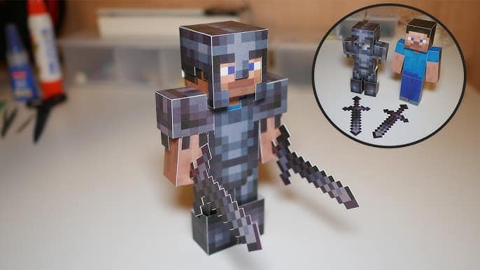 Mẫu mô hình giấy Mincraft thú vị