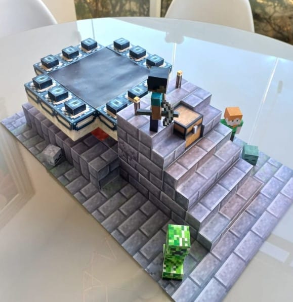 Mẫu mô hình giấy Mincraft vô cùng ấn tượng