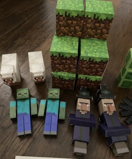 Mẫu mô hình giấy Mincraft vô cùng đặc sắc