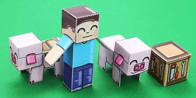 Mô hình giấy Mincraft đẹp cute