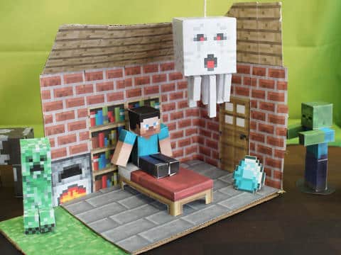 Mô hình giấy Mincraft siêu đáng yêu