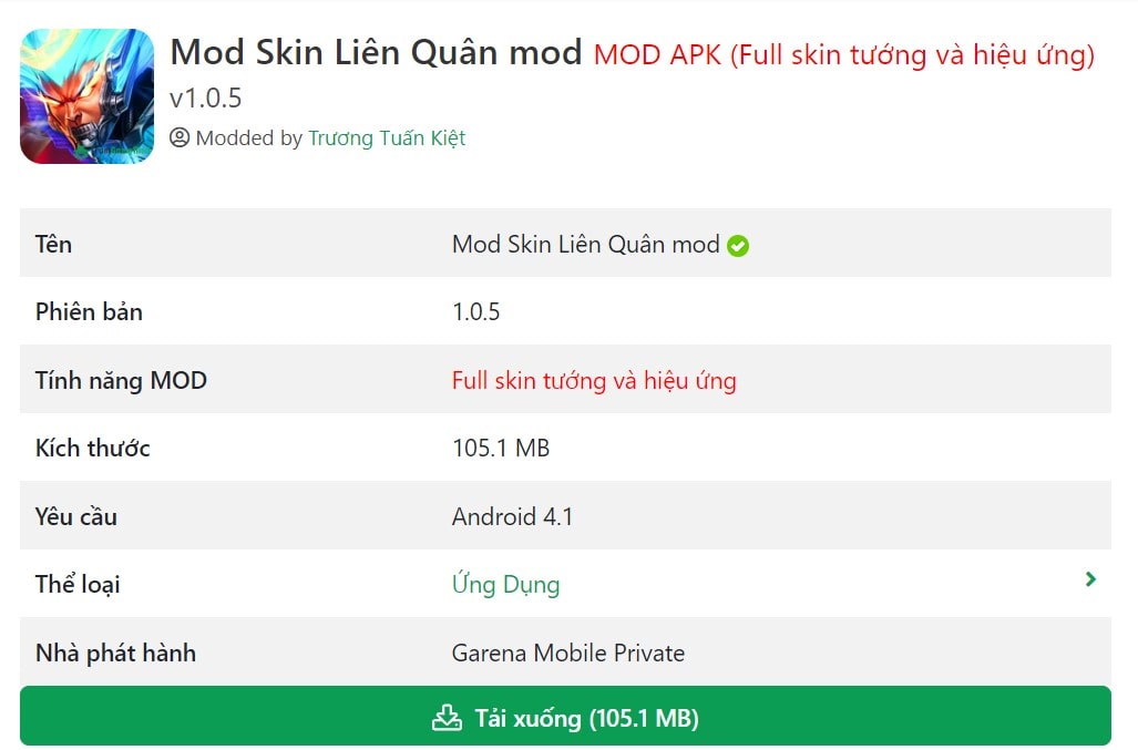 Mod Skin Liên Quân