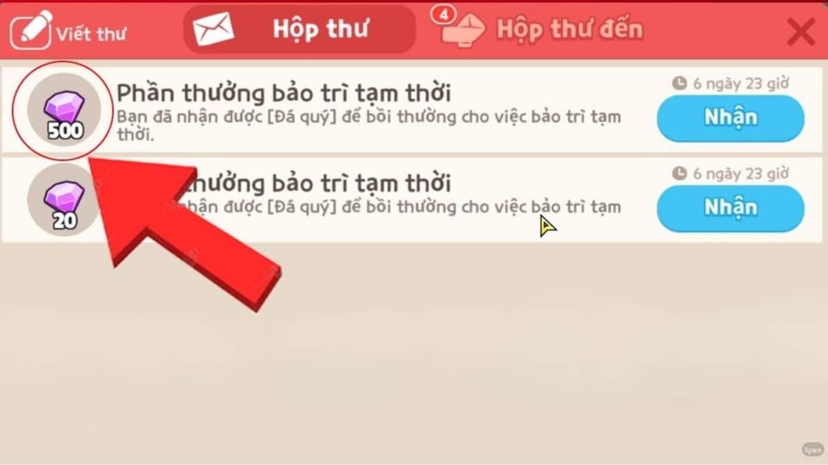 Nhận 500 Kim Cương Sau Khi Hệ Thống Bảo Trì