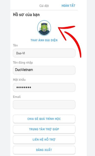 Nhấn chọn vào Thay ảnh đại diện