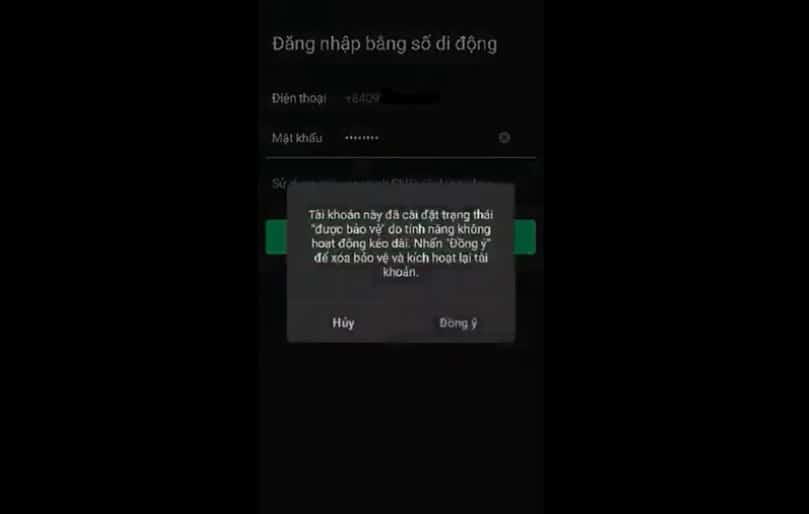 Nhấn đồng ý hoặc tiếp tục