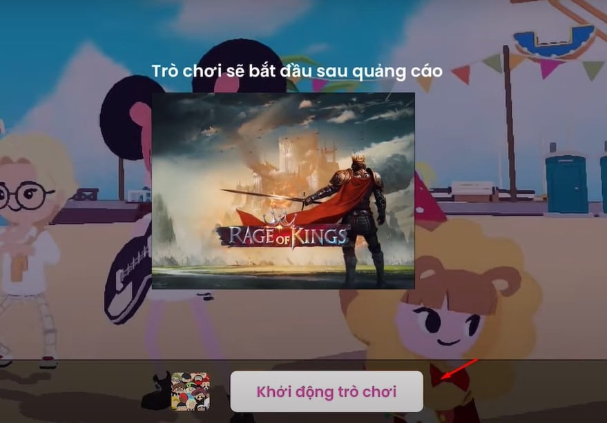 Nhấn vào ô Khởi động trò chơi