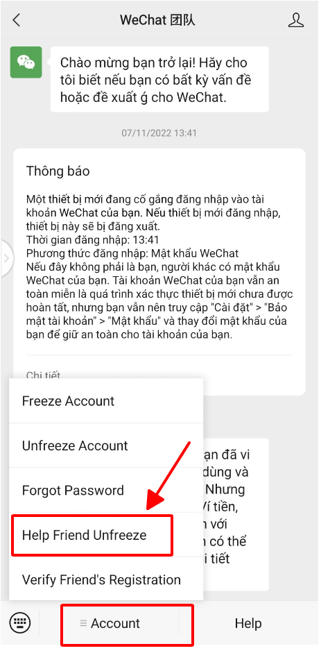 Nhờ bạn bè xác minh
