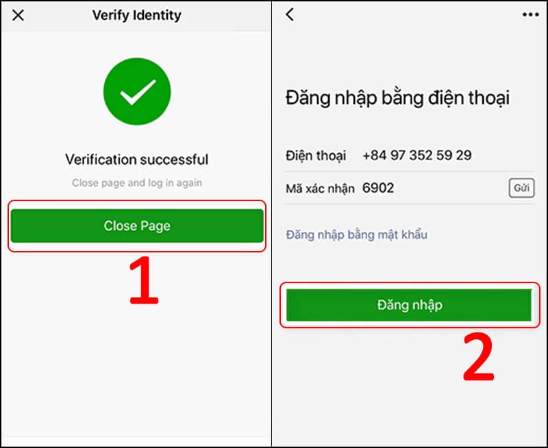 Sử dụng số điện thoại để đăng nhập
