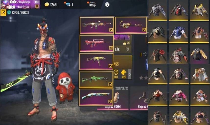 Tặng bạn hình ảnh kho đồ Free Fire siêu vip