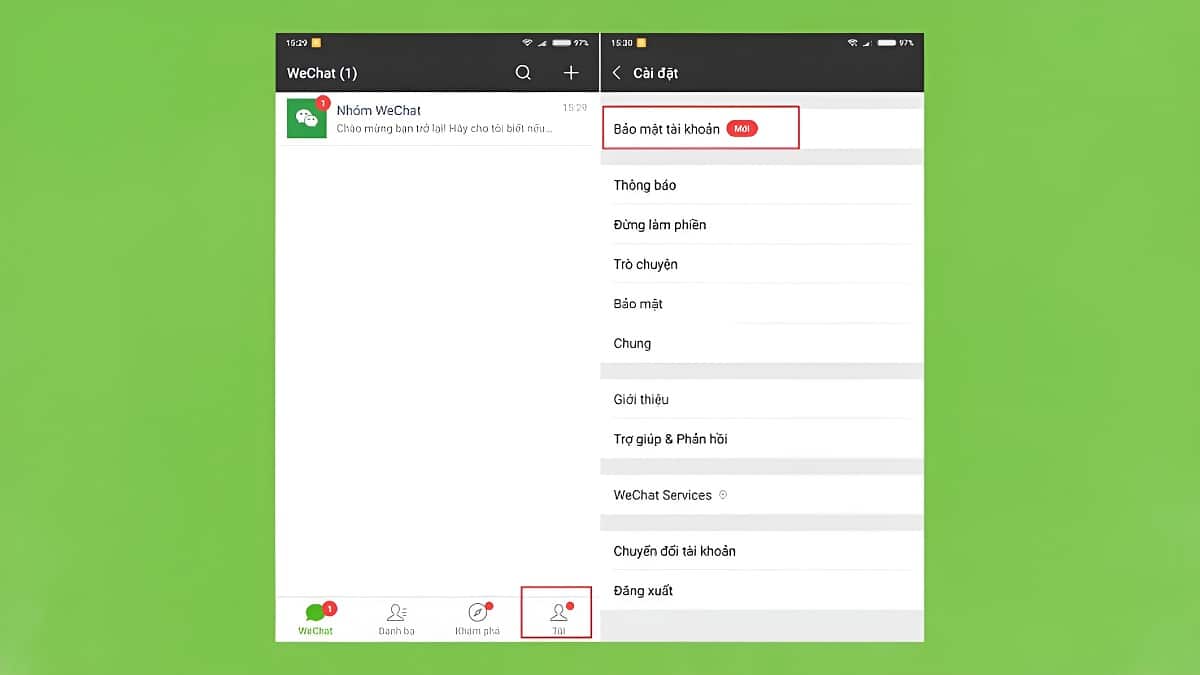 Truy cập trang hỗ trợ của WeChat