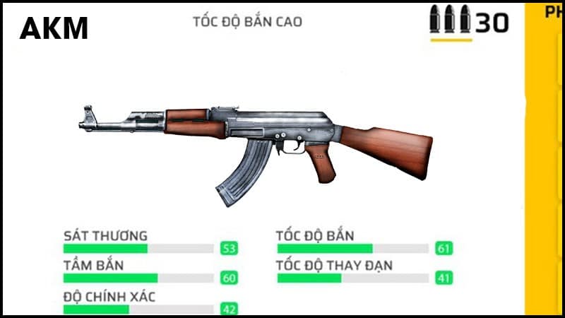 AKM nổi bật bởi sự sức sát thương cao, uy lực trong cự ly gần và trung