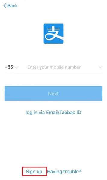 Bấm vào Sign up để đăng ký
