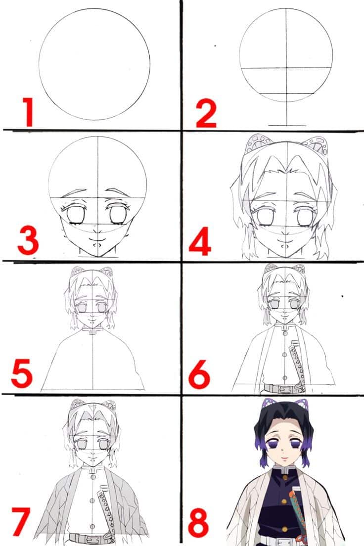 Cách Vẽ Shinobu Đơn Giản