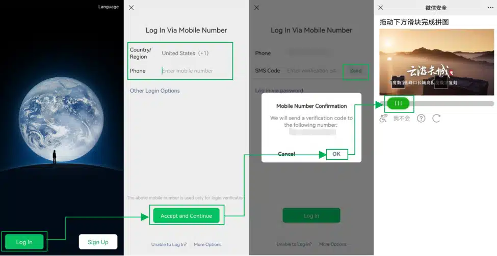 Cách đăng nhập Wechat bằng số điện thoại