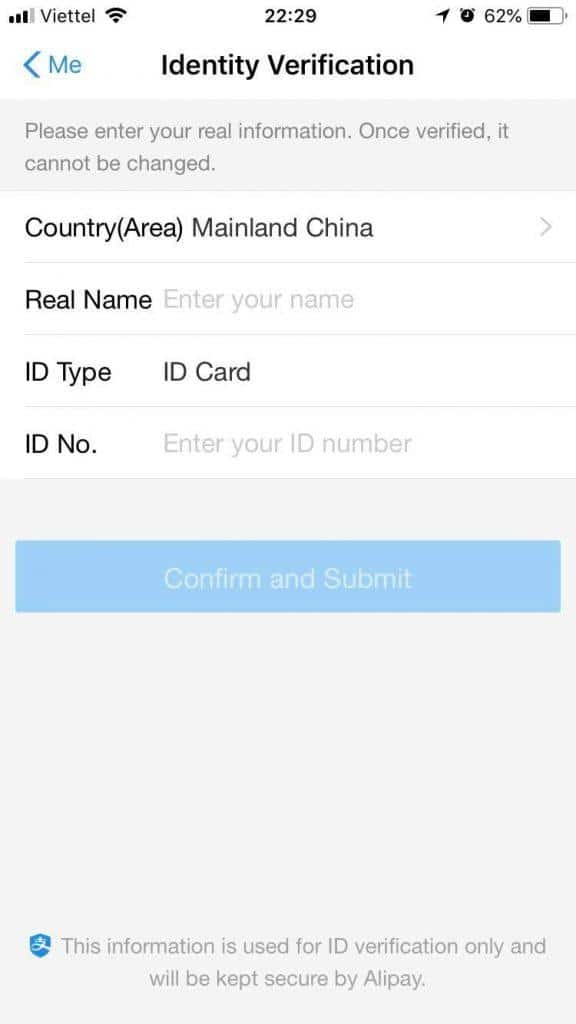 Điền thông tin rồi chọn Confirm and Submit