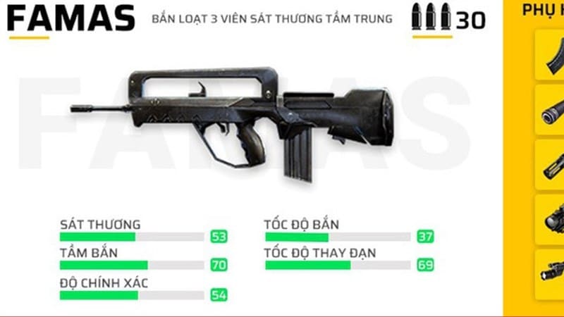 FAMAS là loại súng trường có lượng sát thương rất lớn