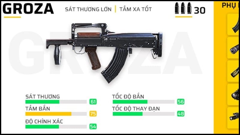 GROZA – khẩu súng bắn tầm trung mạnh nhất trong Free Fire