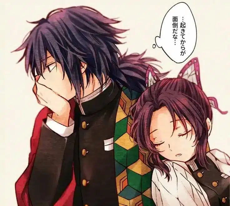 Hình Giyuu và Shinobu đáng yêu