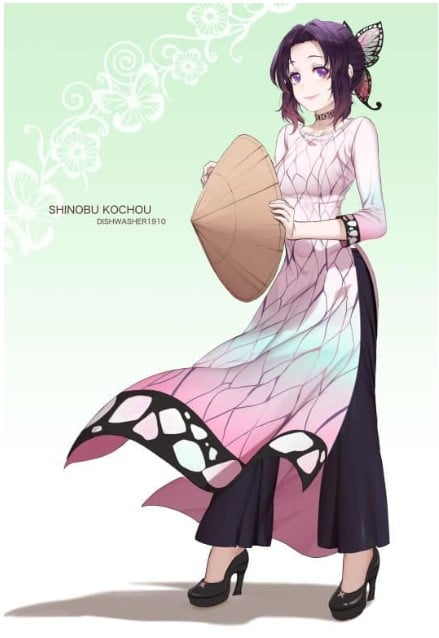 Hình Kochou Shinobu mặc áo dài Việt Nam